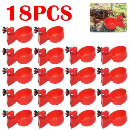 6-60pcs Chicken Drinking Cup Automatic Drinker Chicken Feeder Poultry Waterer Drinking Water Feeder for Chicks Duck Goose Quail