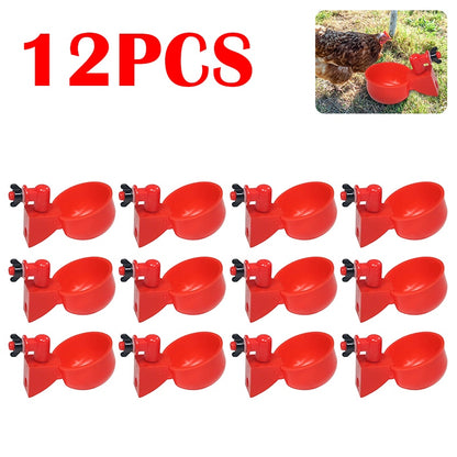 6-60pcs Chicken Drinking Cup Automatic Drinker Chicken Feeder Poultry Waterer Drinking Water Feeder for Chicks Duck Goose Quail