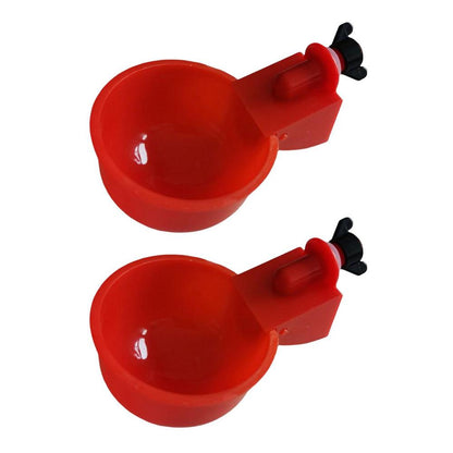 Automatic Chicken Watering Cups Plastic Poultry Waterer Cups Hanging Backyards Poultry Coop Feeder Water Drinking Cups