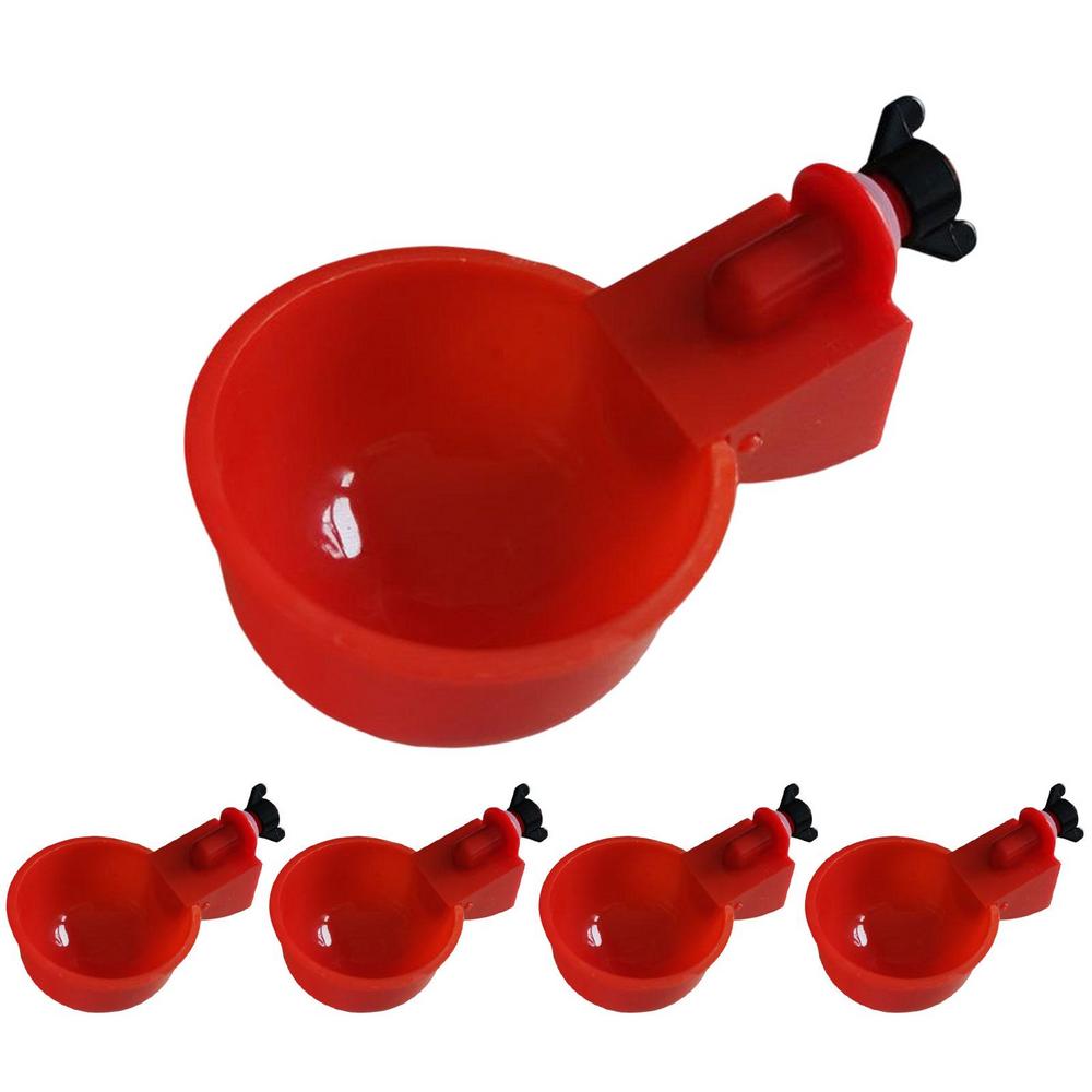 Automatic Chicken Watering Cups Plastic Poultry Waterer Cups Hanging Backyards Poultry Coop Feeder Water Drinking Cups