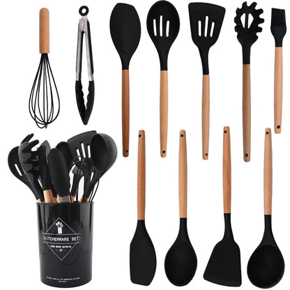 Heat Resistant Silicone Kitchenware Cooking Utensils Set Kitchen Non-Stick Cooking Utensils Baking Tools With Storage Box Tools