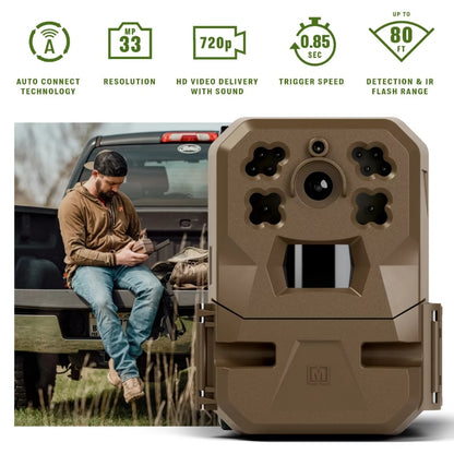 Hunting Cameras Mobile EDGE Nationwide Infrared Cellular Trail Camera with Built-in Memory and 33MP Images