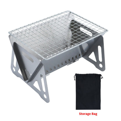 Portable Folding BBQ Grill Heating Stoves Multifunction Camping Barbecue Grill Rack Net Firewood Stove Stainless steel BBQ Grill