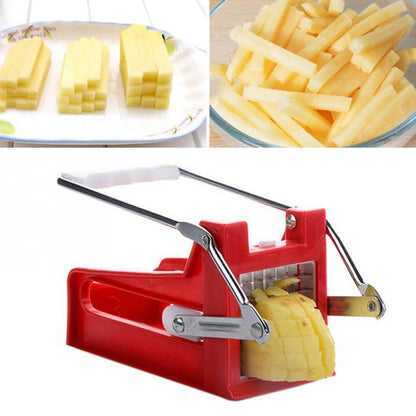 Kitchen  2 Blades Potato Cutter Chopper Stainless French Fries Slicer