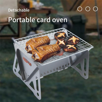 Portable Folding BBQ Grill Heating Stoves Multifunction Camping Barbecue Grill Rack Net Firewood Stove Stainless steel BBQ Grill